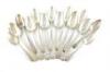A mixed lot of antique silver Old English pattern flatware, various dates and makers, comprising: eleven tablespoons, and three dessert spoons, some with crests and initials, approx. weight 25oz. (14)