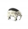 An Edwardian novelty silver elephant pin cushion, by Sydney & Co, Birmingham 1908, modelled in a standing position, length 5.5cm.