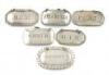 A collection of five Scottish silver wine labels, various designs, dates and makers incised 'SHRUB', 'PORT', 'GIN', 'MADEIRA' and 'SHERRY', plus an Irish silver wine label, incised 'RUM', approx. weight 2oz. (6)