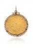 A gold US $20 coin pendant, in gold curb-link surround, 38g - 2