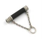A Victorian novelty silver pencil, by S. Mordan and Co., also marked with a registration lozenge for 1868, modelled as a telescope, leather mount, with a chain and ring attachment, length closed 6cm. Provenance: The KB Collection of Pencils. Illustrated - 2